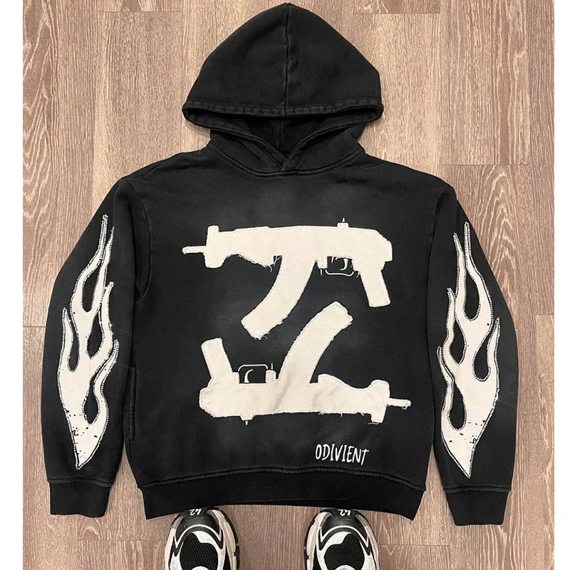Bluza Unisex Hoodie Y2K Gun