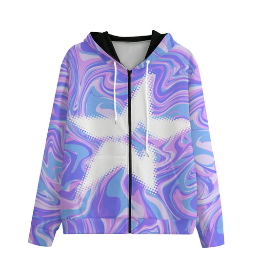 Bluza Hoodie Zip Y2K Purple Liquid Swirl