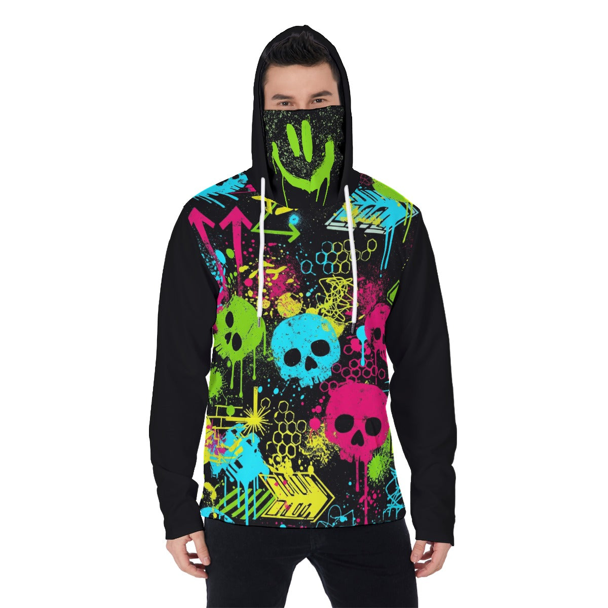 Bluza z kapturem i maską Graffiti Smile