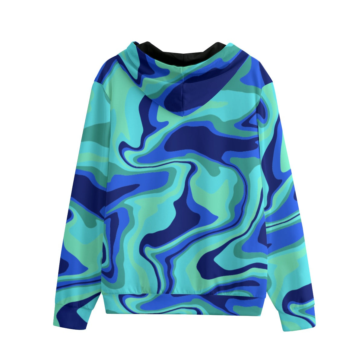 Bluza Hodie Zip Y2K Blue Liquid Swirl