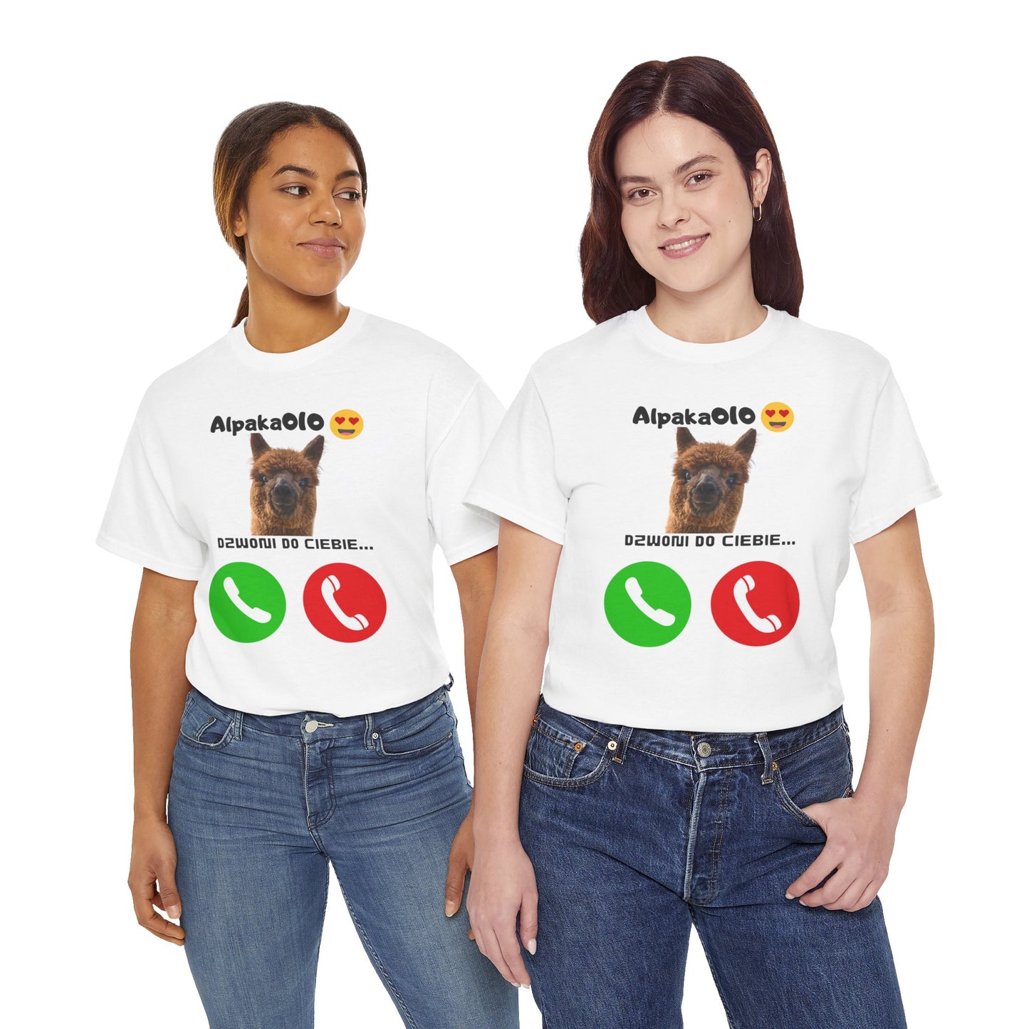 Koszulka unisex Alpaka dzwoni do Ciebie